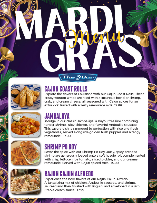 The Bar - Mardi Gras Menu